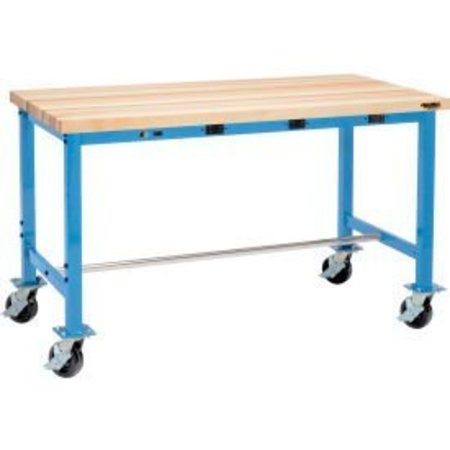 GLOBAL EQUIPMENT Mobile Packing Workbench W/Power Apron, Maple Square Edge, 60"W x 30"D 607939AB
